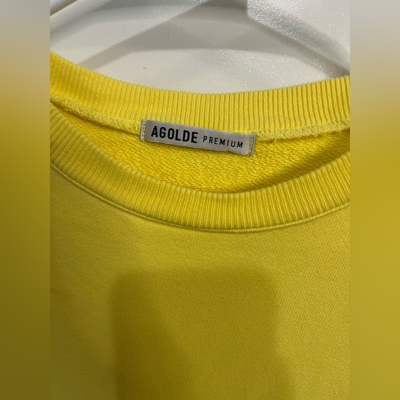 AGOLDE
BALLOON SLEEVE CROPPED YELLOW CREWNECK SWEATSHIRT TOP SM - Picture 6 of 8